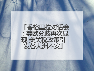 香格里拉对话会：美欧分歧再次显现 美关税政策引发各大洲不安