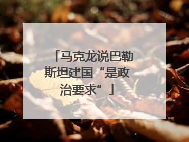 马克龙说巴勒斯坦建国“是政治要求”