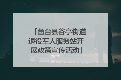 鱼台县谷亭街道退役军人服务站开展政策宣传活动