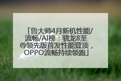 鲁大师4月新机性能/流畅/AI榜：骁龙8至尊领先版首发性能登顶，OPPO流畅持续领跑