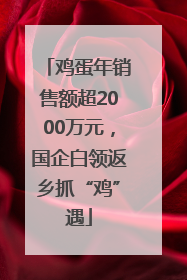 鸡蛋年销售额超2000万元，国企白领返乡抓“鸡”遇
