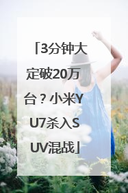 3分钟大定破20万台？小米YU7杀入SUV混战