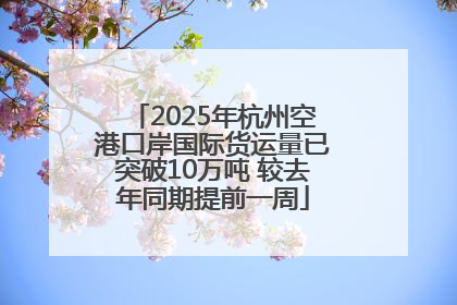 2025年杭州空港口岸国际货运量已突破10万吨 较去年同期提前一周