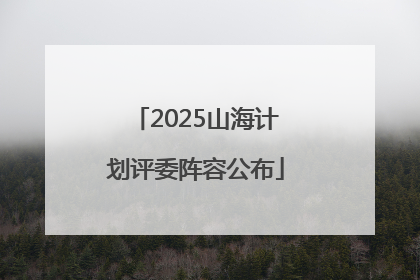 2025山海计划评委阵容公布