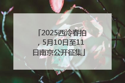 2025西泠春拍，5月10日至11日南京公开征集