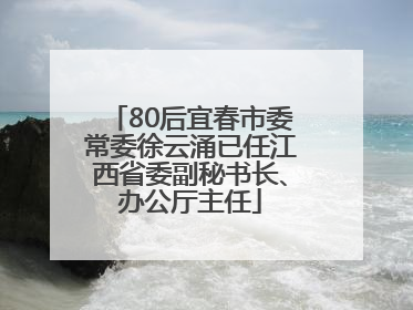 80后宜春市委常委徐云涌已任江西省委副秘书长、办公厅主任